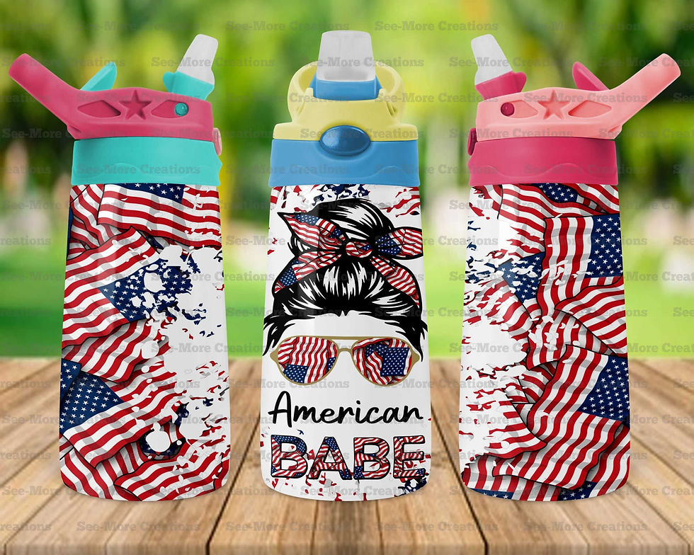 Thumbnail: American Babe #1 Messy Bun Skinny, Sippy & Kids Tumblers