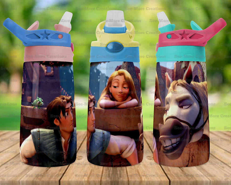 Миниатюра: Rapunzel, Flynn & Pascal #8 Skinny, Sippy & Kids Tumblers