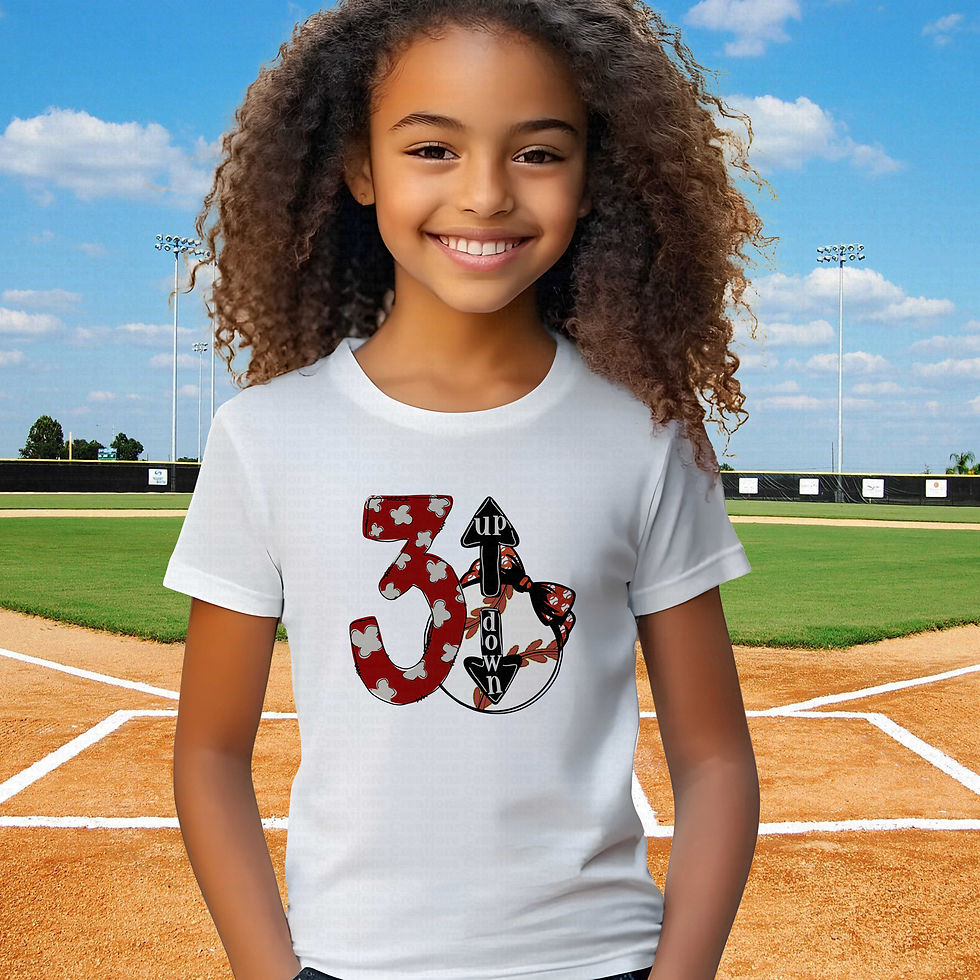 Μικρογραφία: 3 UP 3 Down #1 Girls Baseball Shirt