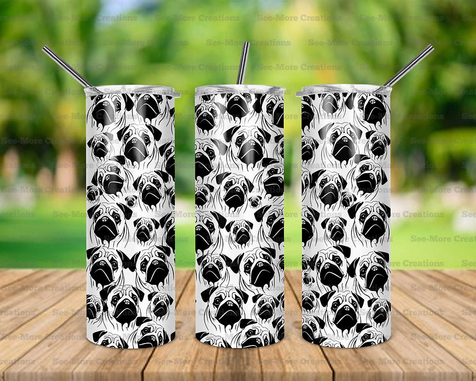 Pug Faces #1 Skinny Tumbler