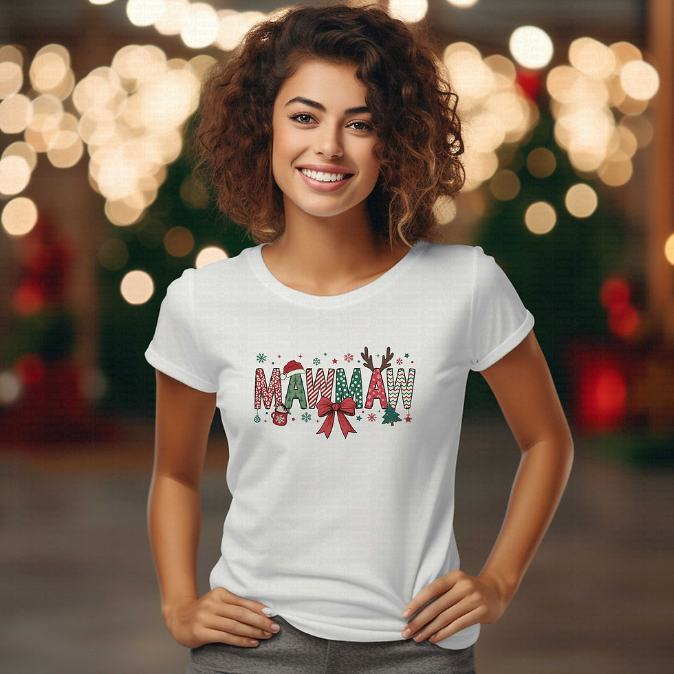 Miniatura: Mawmaw #1 Red & Green Women's Christmas Shirt