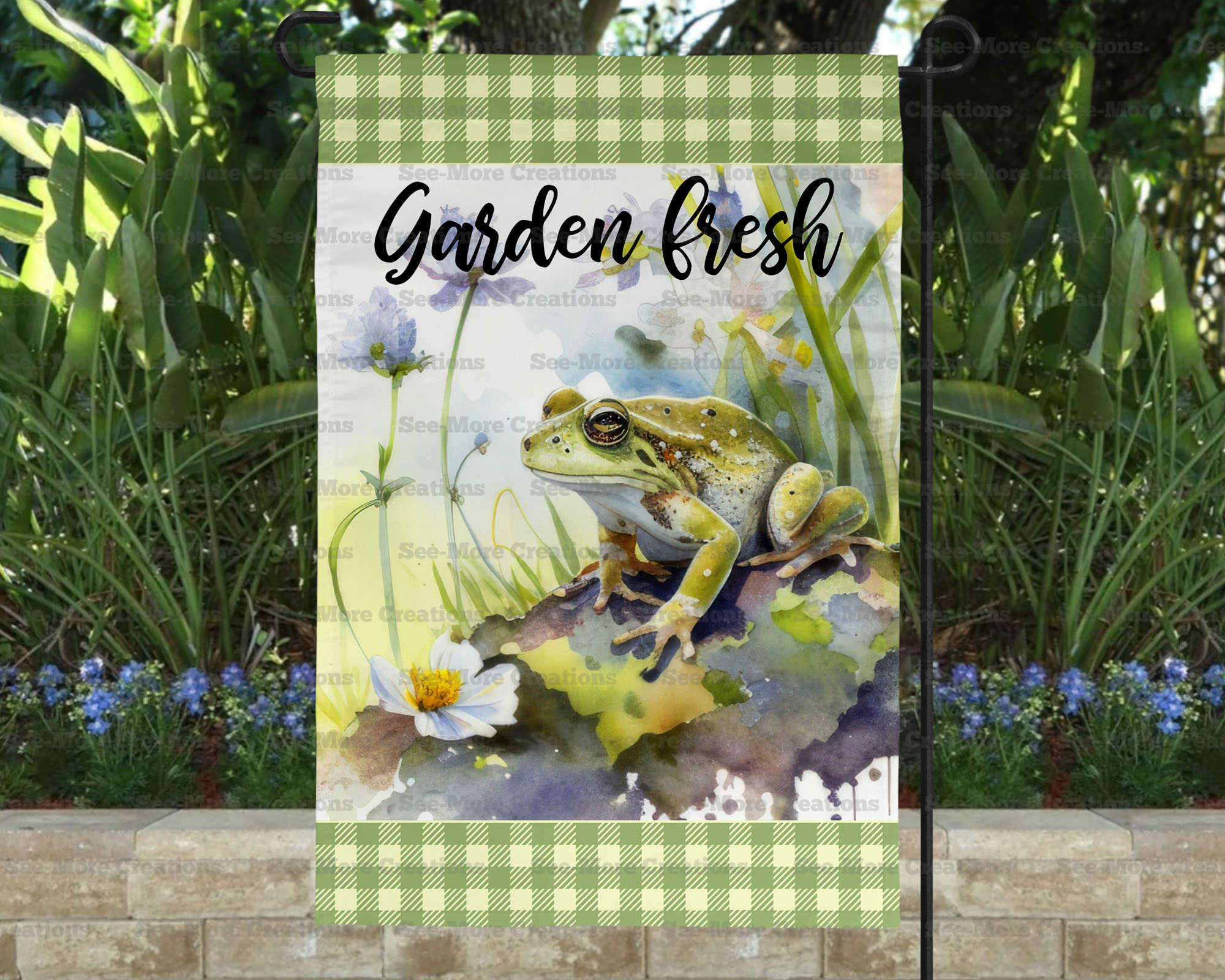 Garden Fresh #1 Frog Garden Flag