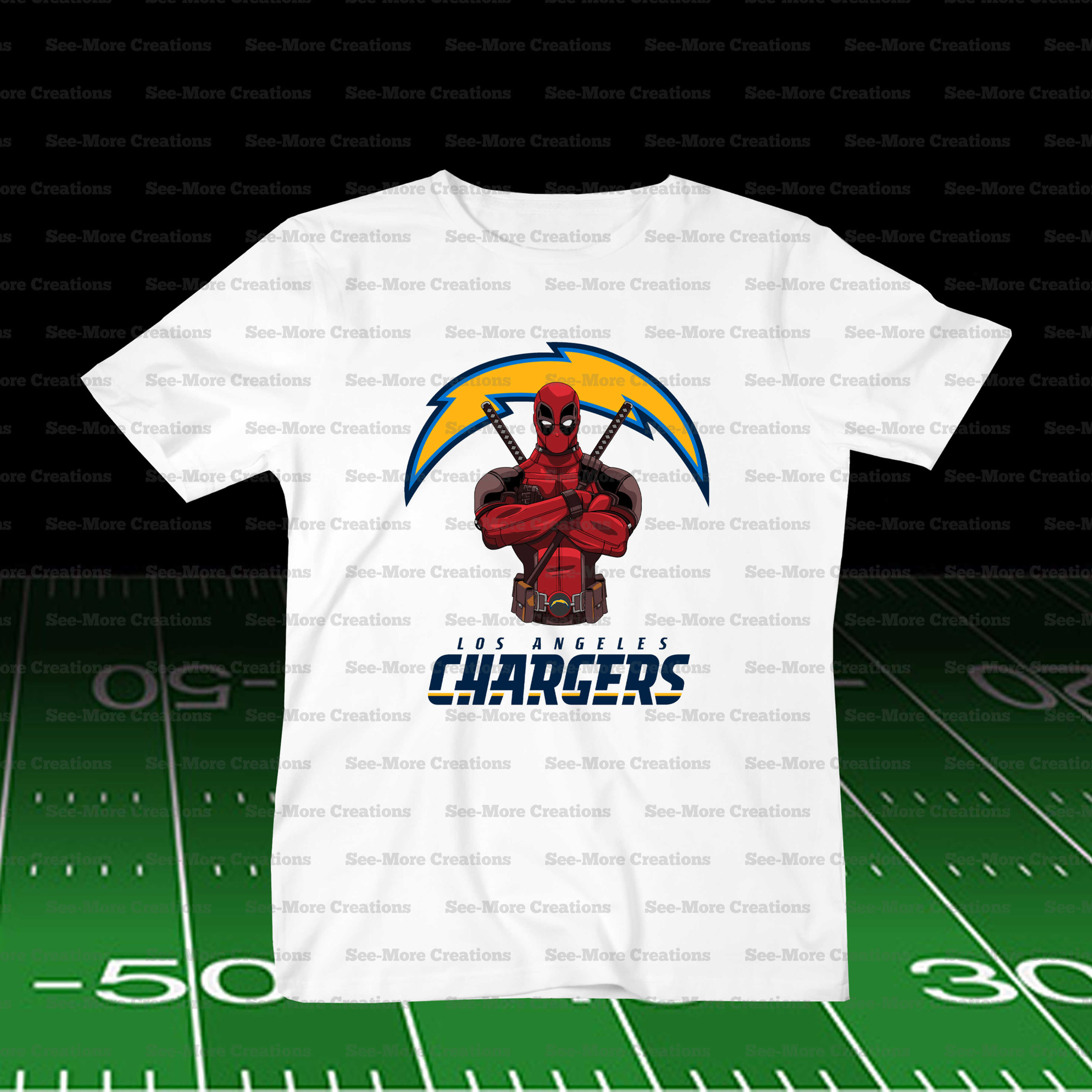 Los Angeles Chargers Deadpool Football Shirt