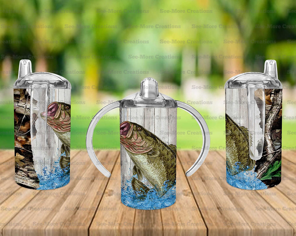 Thumbnail: Bass Fish Camo Leaves #15 Skinny, Sippy & Kids Tumbler