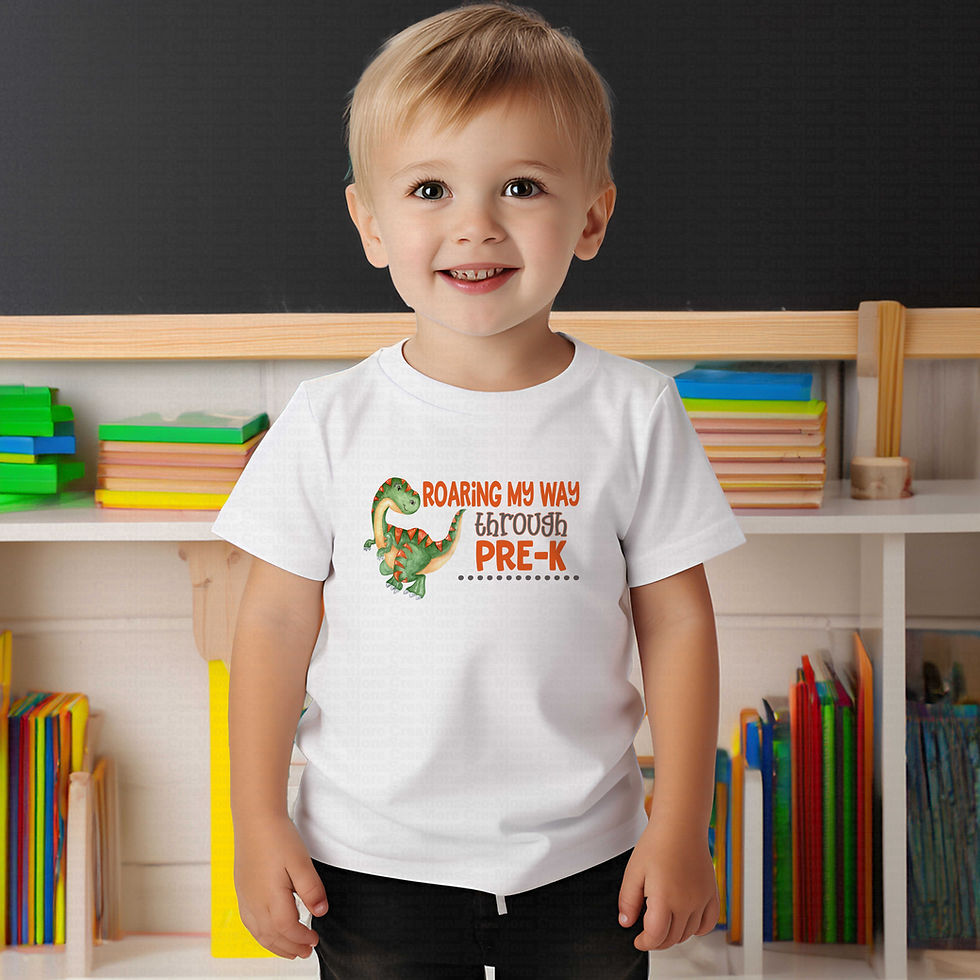 Thumbnail: Roaring My Way Through Pre-K #1 Boys Or Girls Dinosaur School Shirt