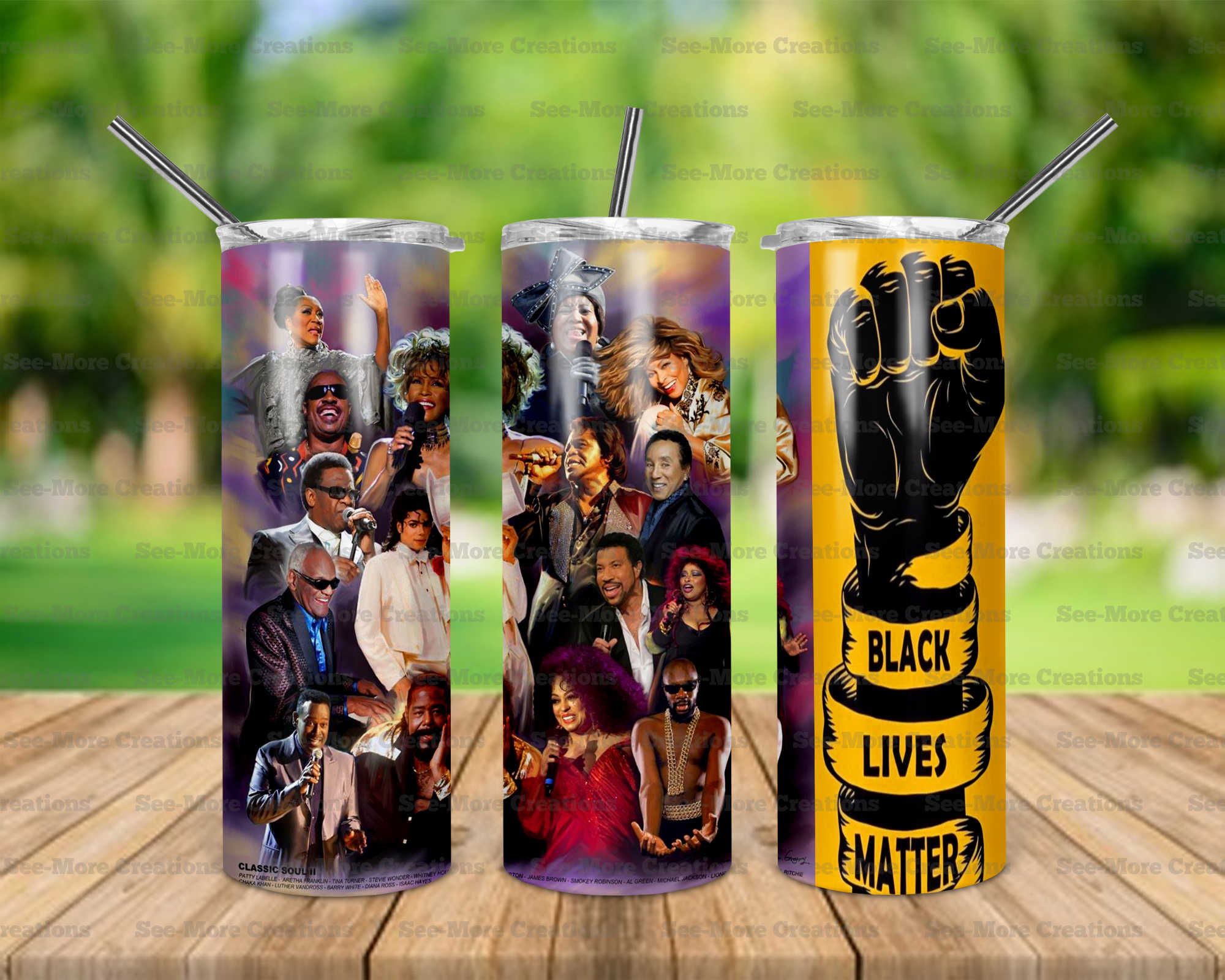 Black Lives Matter #1 Classic Soul Artists Skinny Tumbler