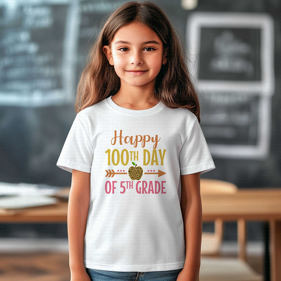 Thumbnail: Happy 100 Days Of Fifth Grade #2 Girls School Shirt