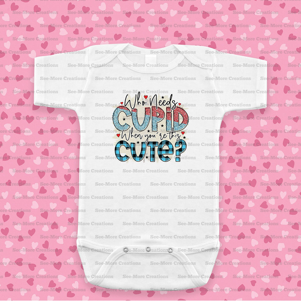 Miniatyrbild: Who Needs Cupid When Your This Cute Valentine's Day Bib, Jumper & Shirt