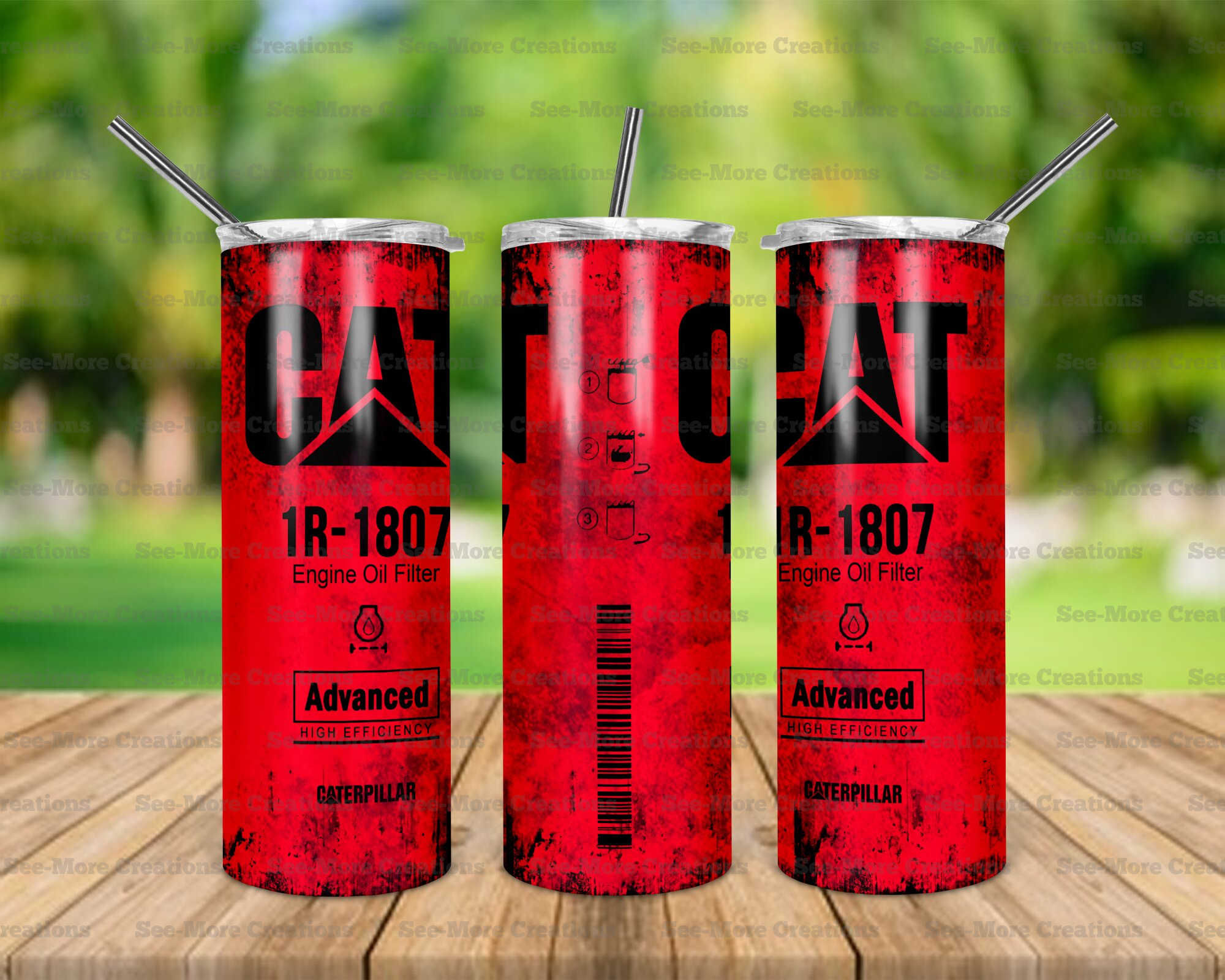 CAT Oil #10 Red Skinny Tumbler