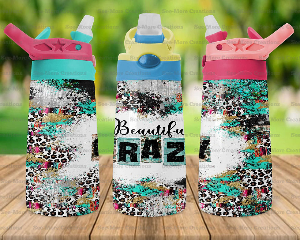 Thumbnail: Beautiful Crazy #2 Colorful Leopard Print Skinny, Sippy & Kids Tumblers