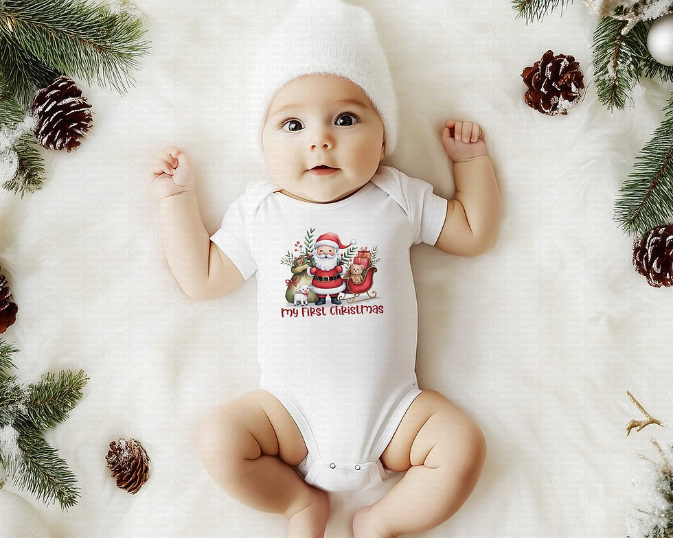 Thumbnail: My First Christmas #41 Boys Or Girls Santa Claus Christmas Bodysuit