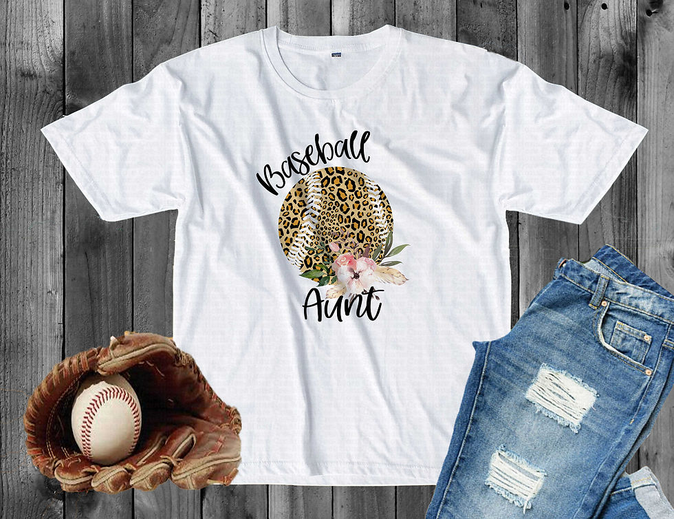 Miniatura: Baseball Aunt #2 Women's Leopard Print Ball With Flowers Baseball Shirt
