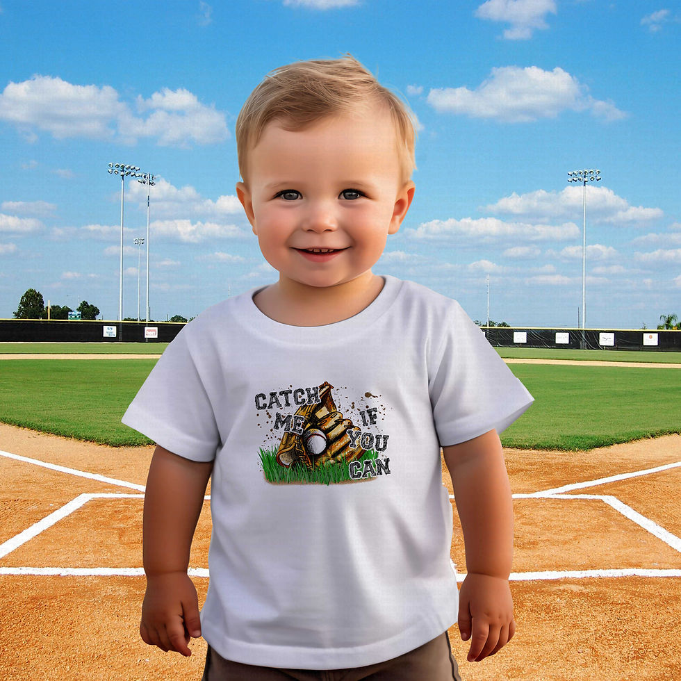 縮圖：Catch Me If You Can #1 Boys Or Girls Baseball Shirt