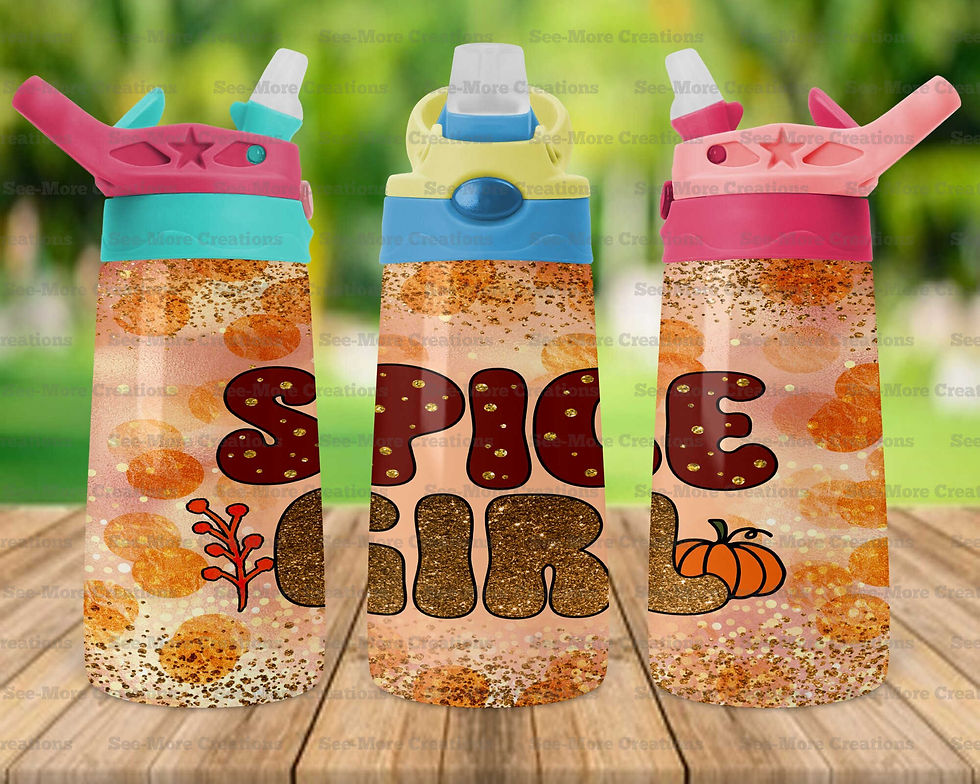 Thumbnail: Spice Girl #1 Glitter Print Skinny & Kids Tumblers