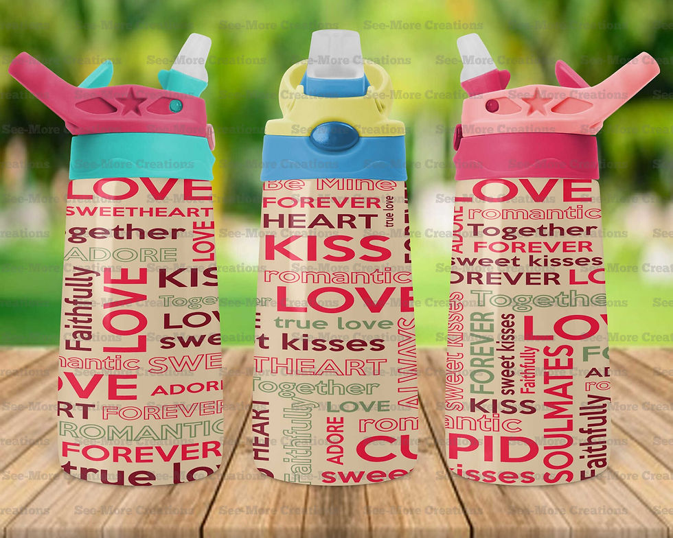 Thumbnail: Valentine's Day #6 WordArt Skinny, Sippy & Kids Tumblers
