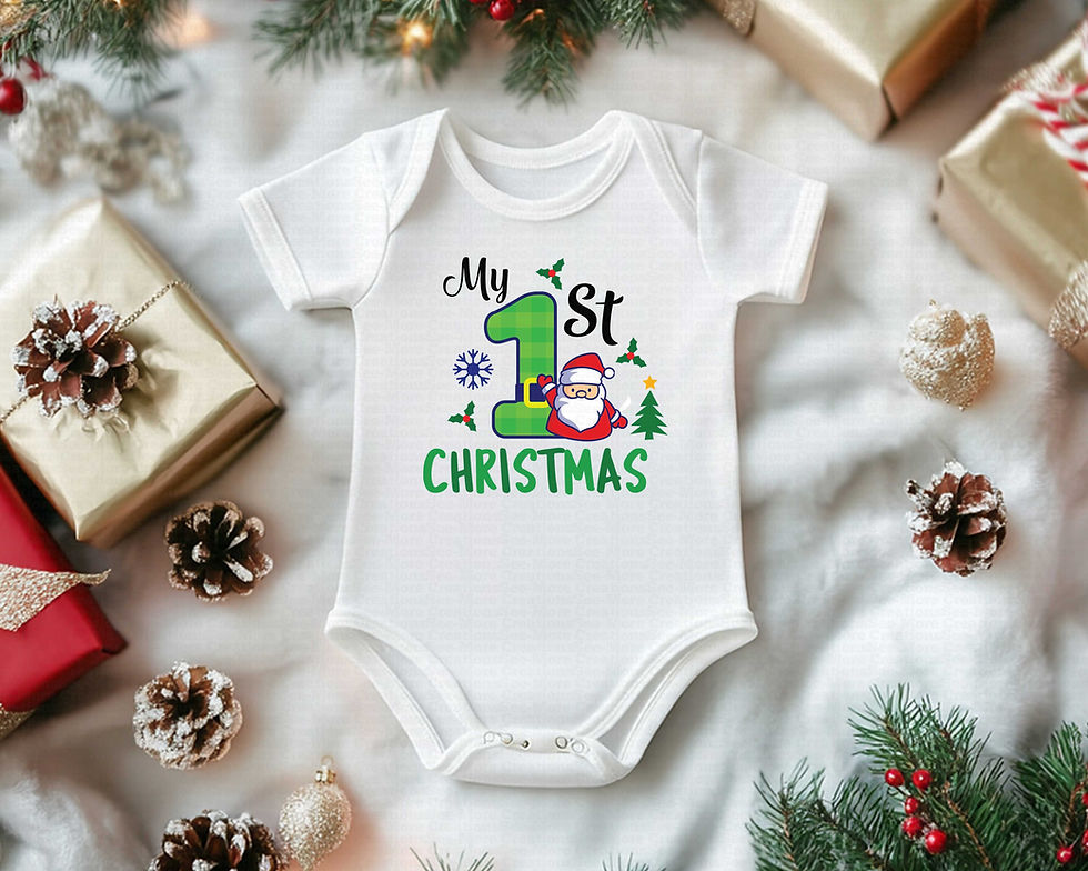 Miniatura: My First Christmas #8 Boys Or Girls Santa Claus Christmas Bodysuit