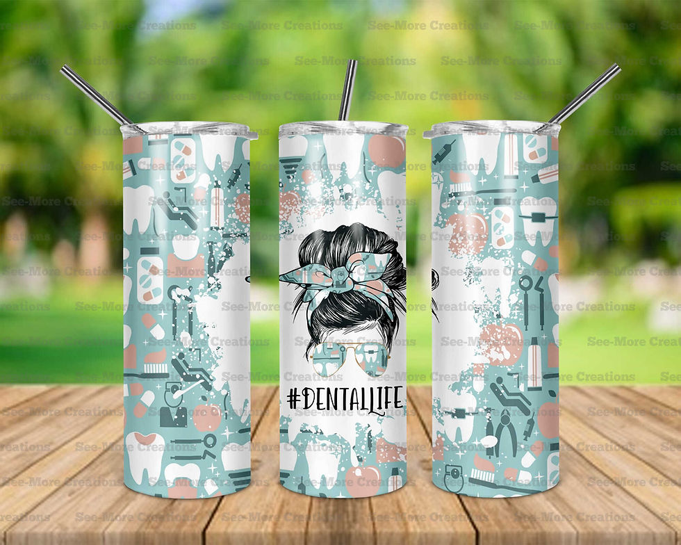 Dental Life #12 Messy Bun Skinny Tumbler