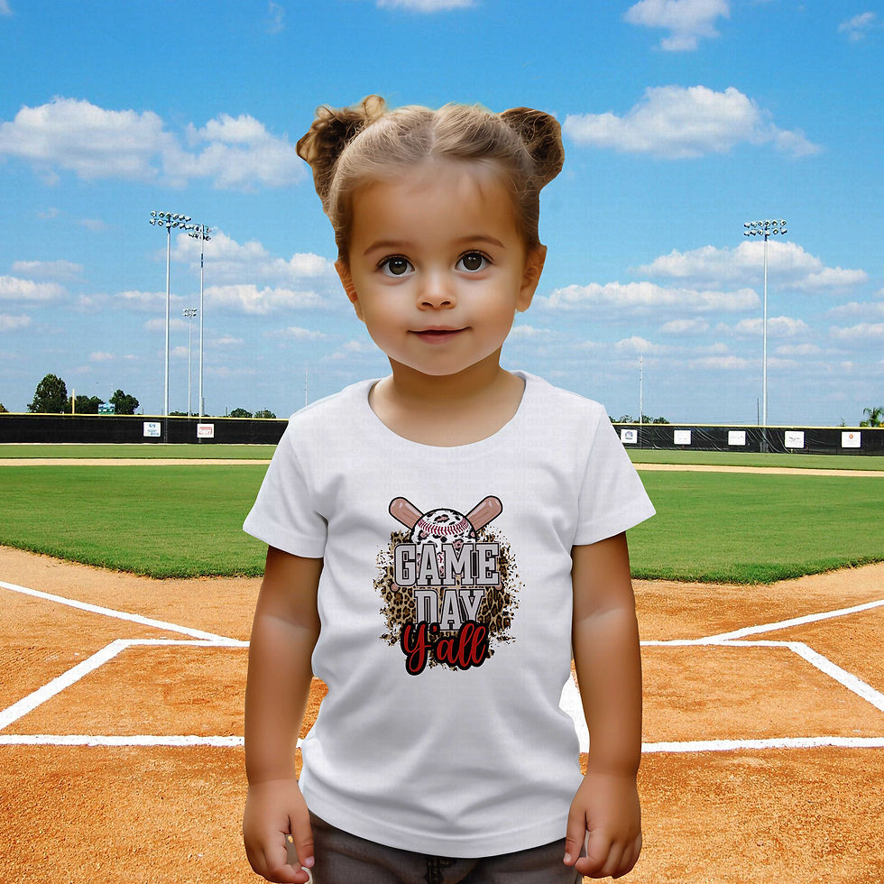 Miniature : Game Day Y'all #1 Girls Leopard Print Glitter Print Baseball Shirt