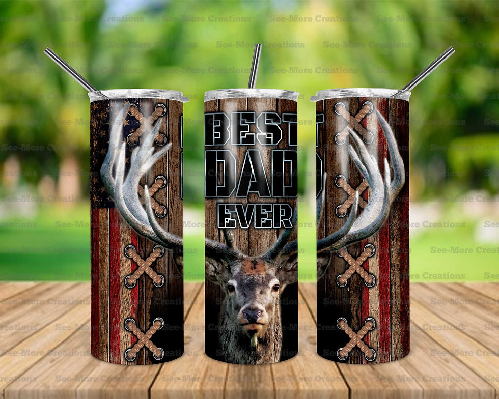 Best Dad Ever #62 Deer Hunting American Flag Skinny Tumbler