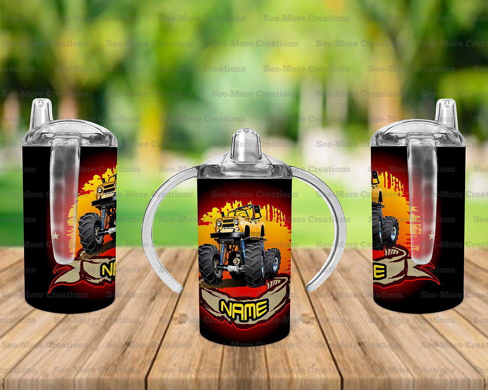 Thumbnail: Monster Truck #2 Personalize With Name Skinny, Sippy & Kids Tumblers