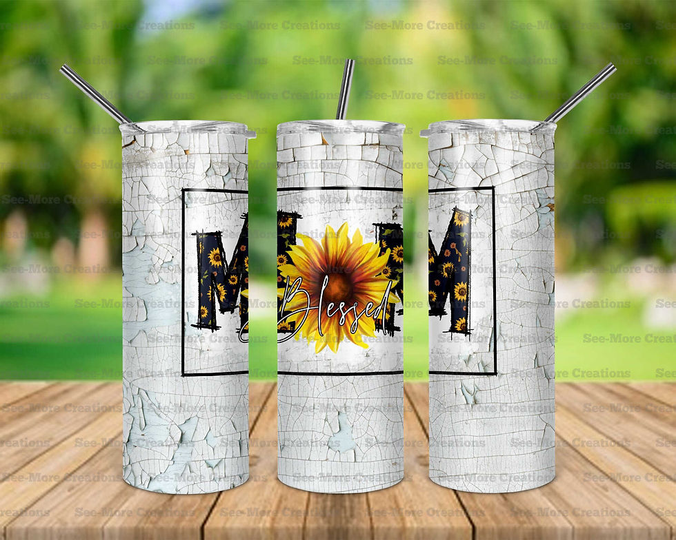 Blessed Mom #3 Sunflower Skinny Tumbler