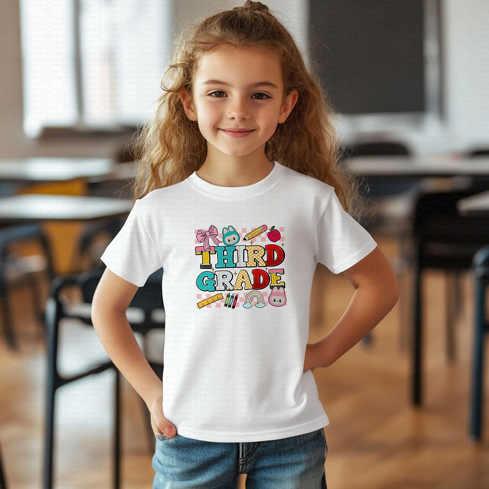 섬네일: Third Grade #202 Girls Labubu School Shirt
