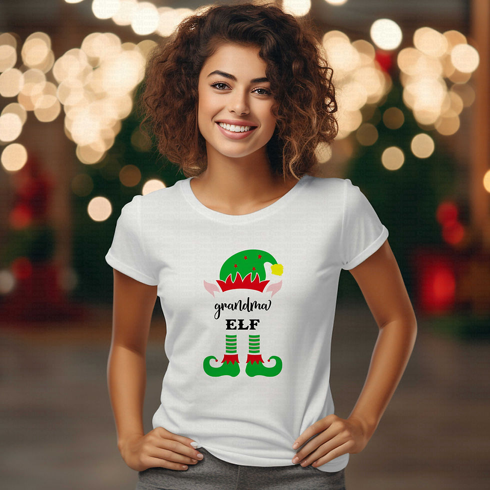 Miniatura: Grandma Elf #1 Women's Christmas Shirt
