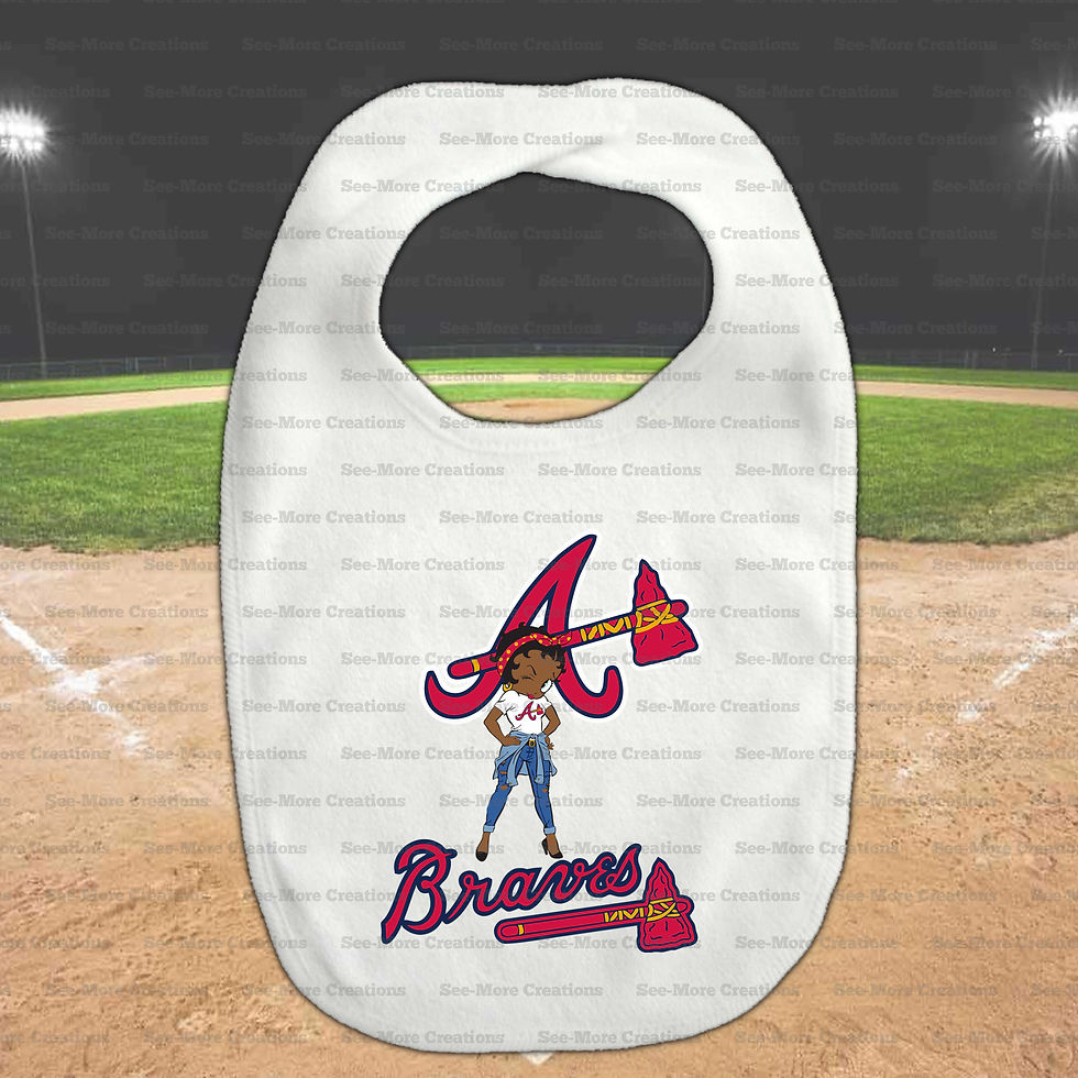 サムネイル： Atlanta Braves African American Betty Boop Baseball Bibs, Jumpers & Shirts