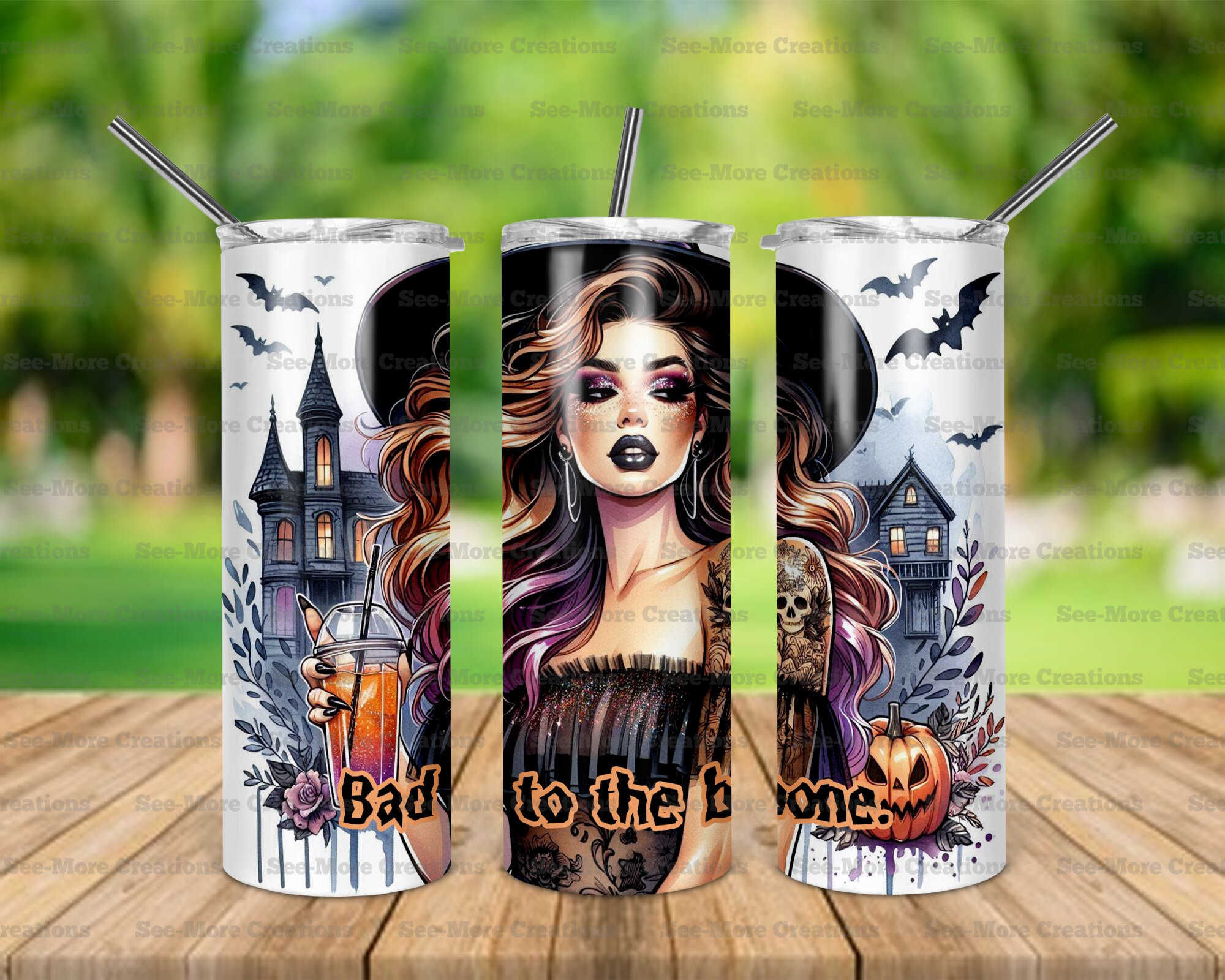 Bad To The Bone #1 Witch Skinny Tumbler