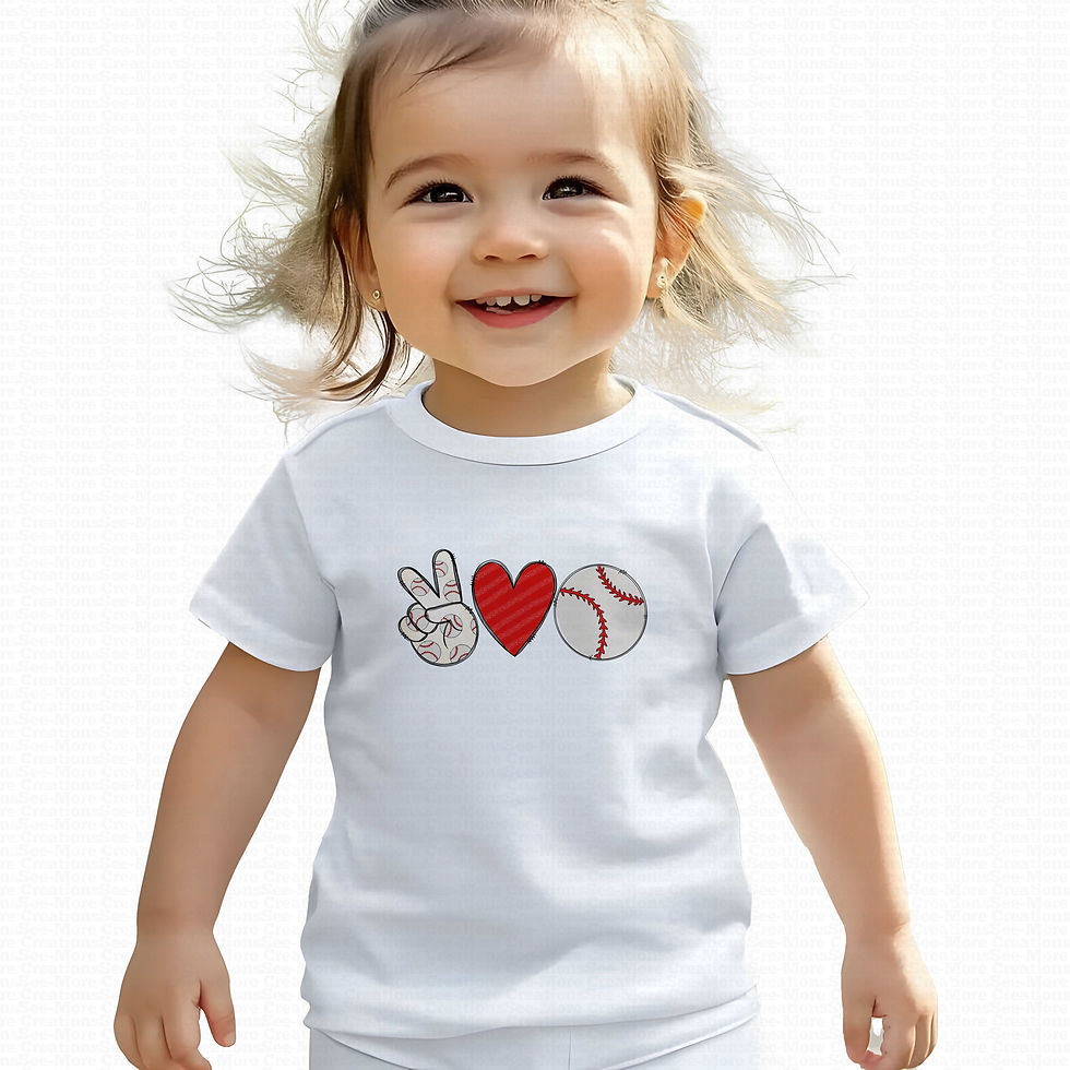 Peace Love Baseball #1 Boys Or Girls Baseball Shirt