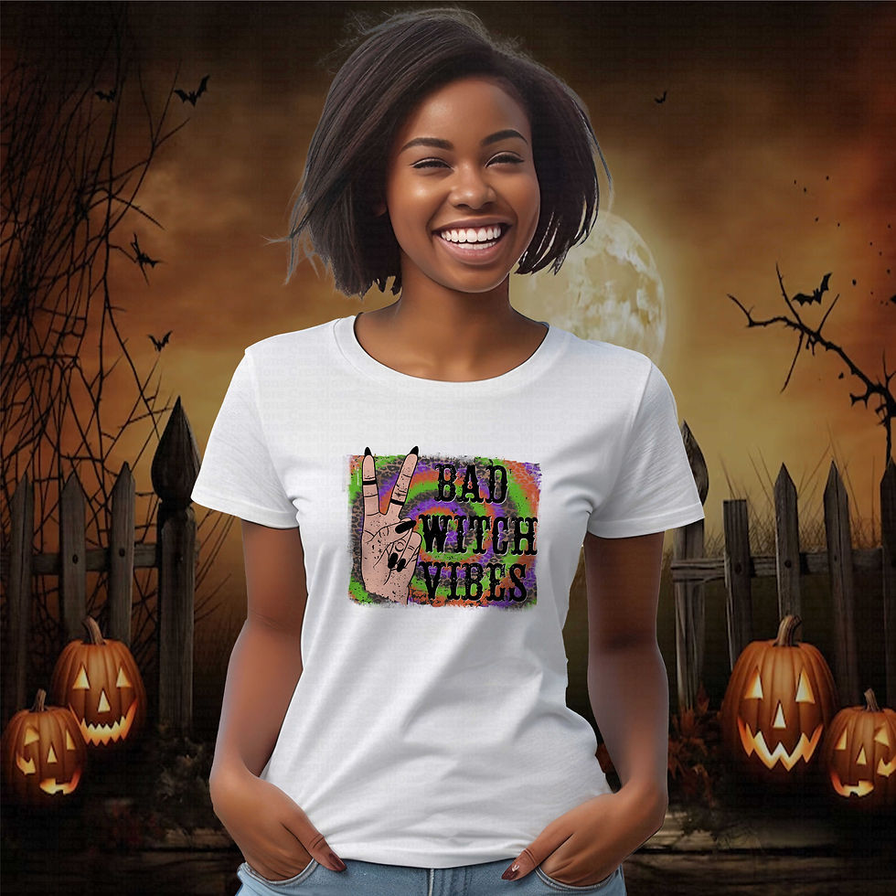 섬네일: Bad Witch Vibes #3 Women's Halloween Shirt