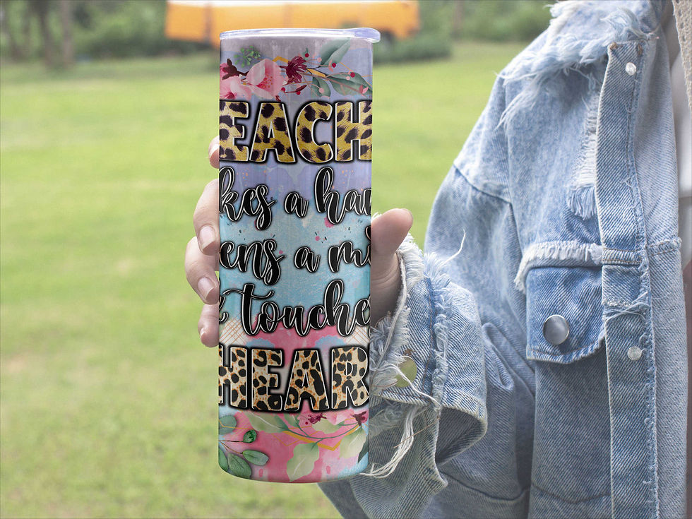 Thumbnail: Person Holding A Teacher Takes a Hand Opens a Mind Pink Roses 20 oz Skinny Tumbler