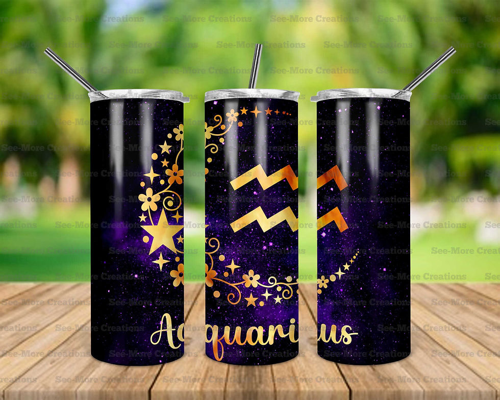 Aquarius #11 Cresent Moon Skinny Tumbler