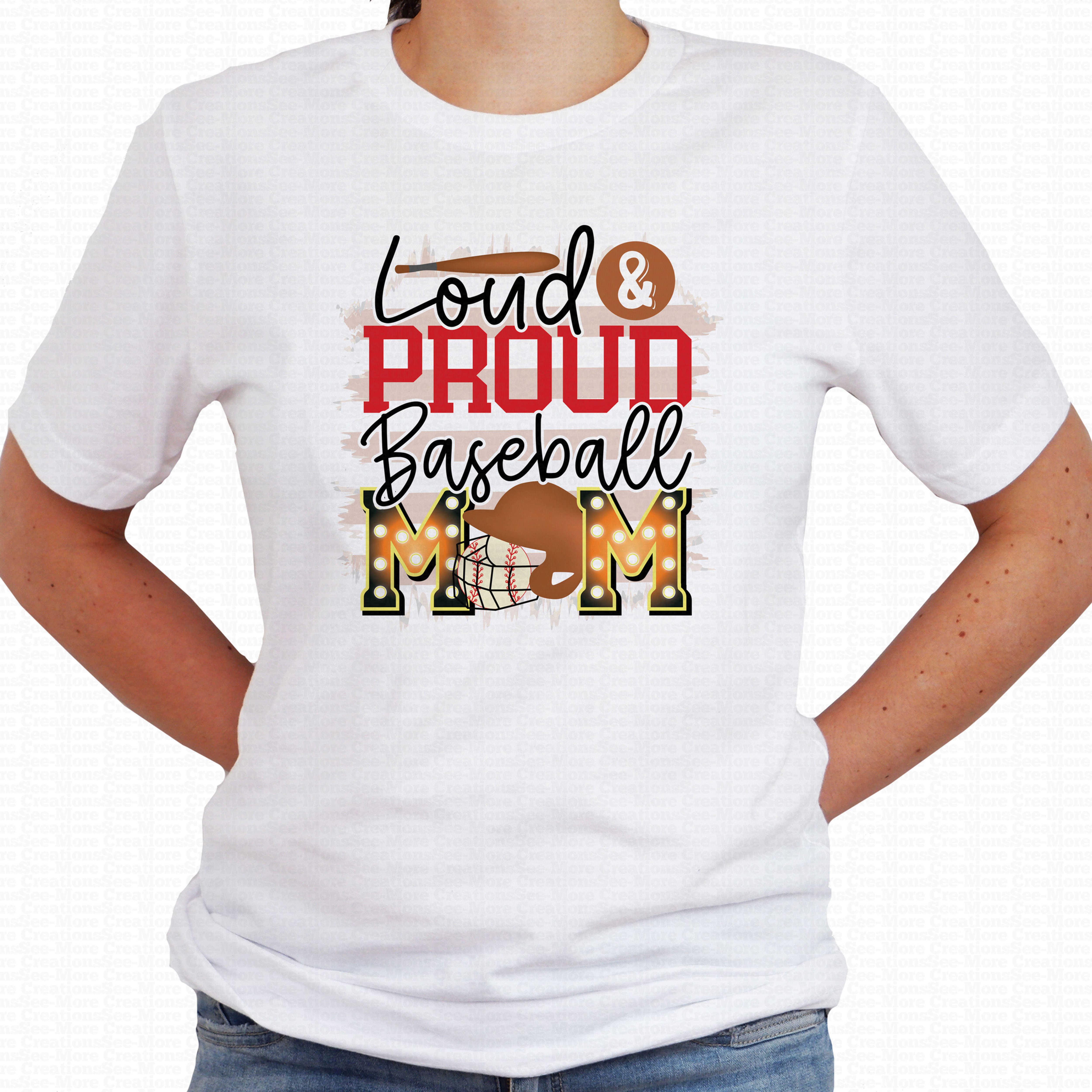 Loud & Proud Baseball Mom #7 Women's Baseball Shirt