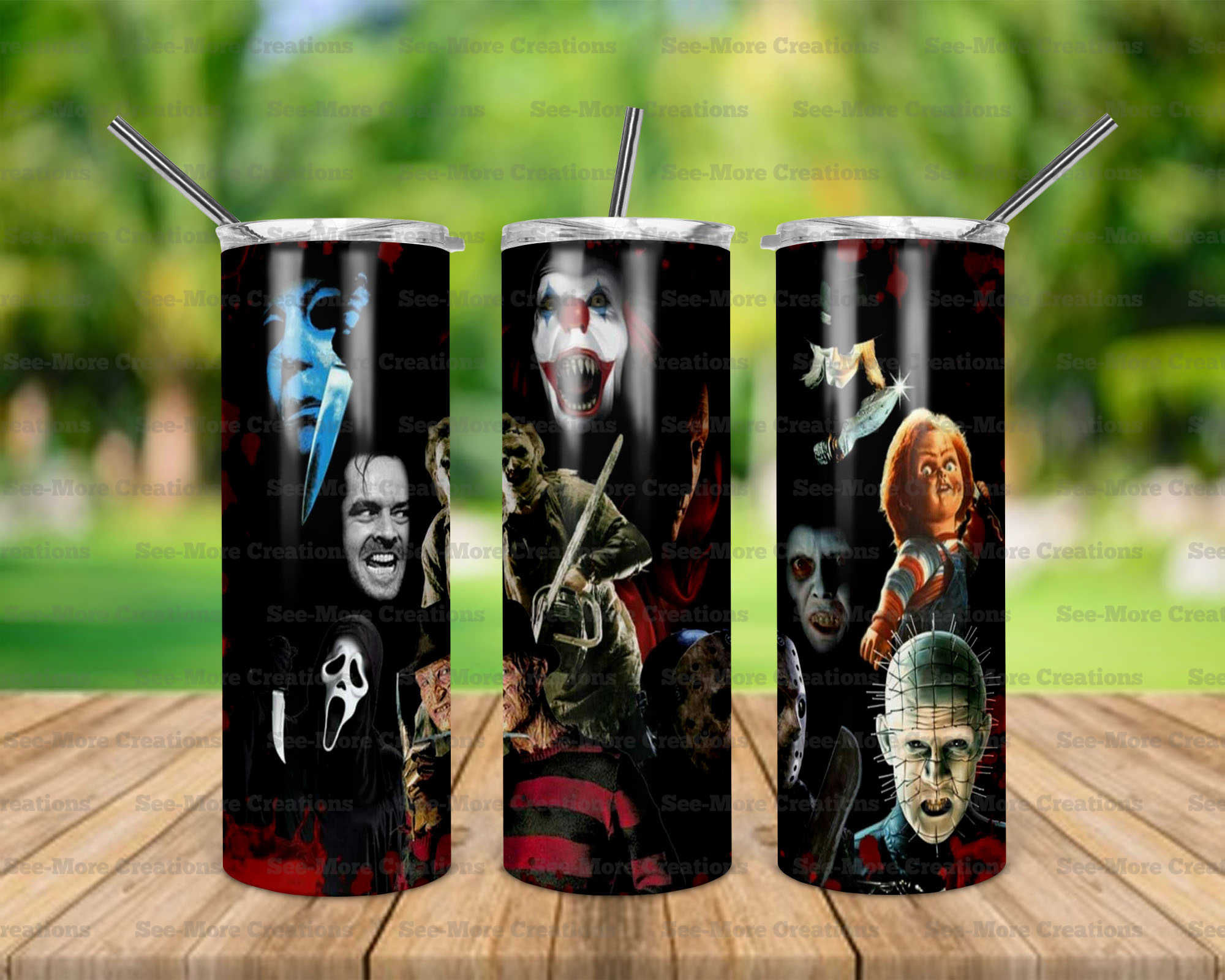 Horror Movie Characters #16 Skinny & Kids Tumblers