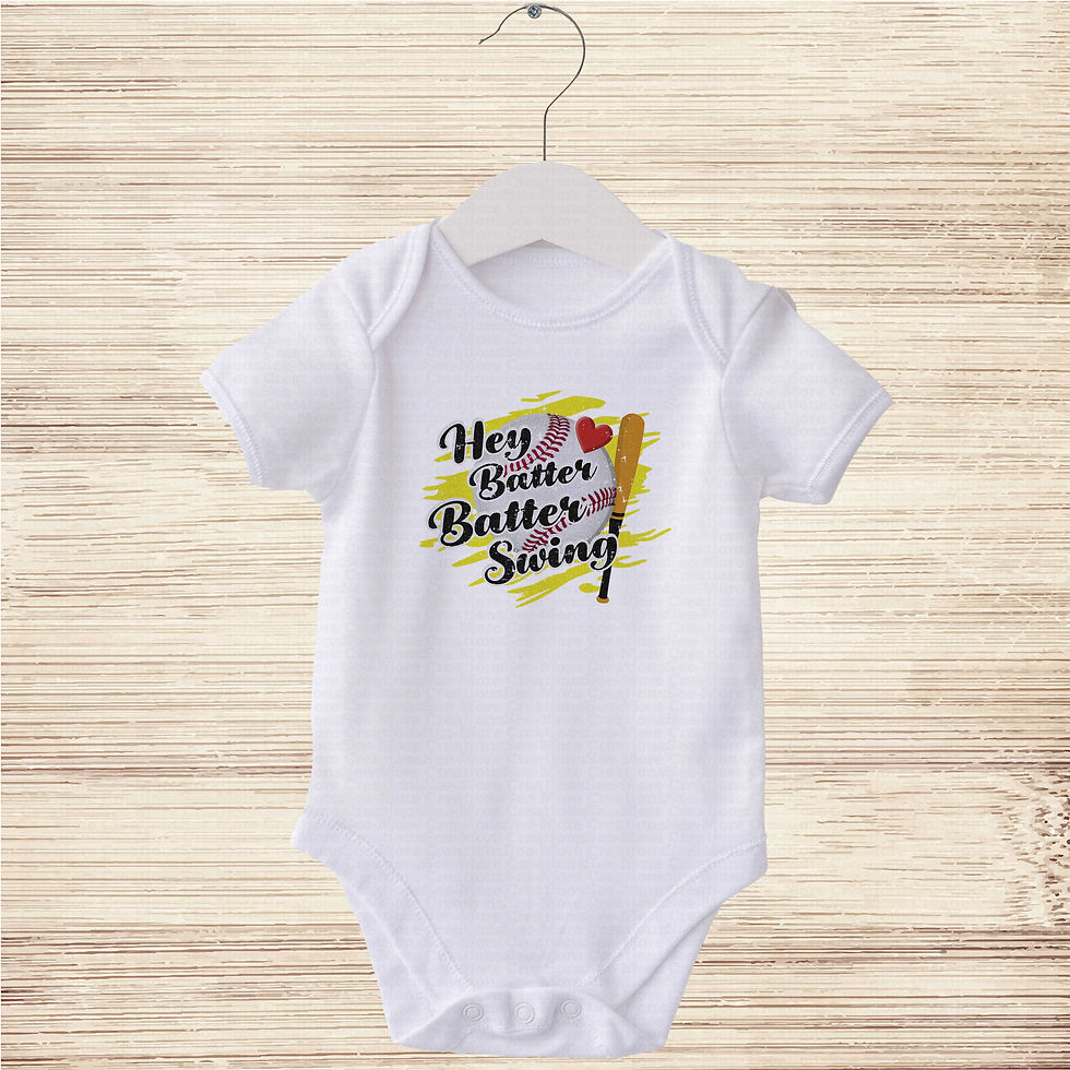 Miniatura: Hey Batter Batter Swing #1 Boys Or Girls Baseball Bodysuit