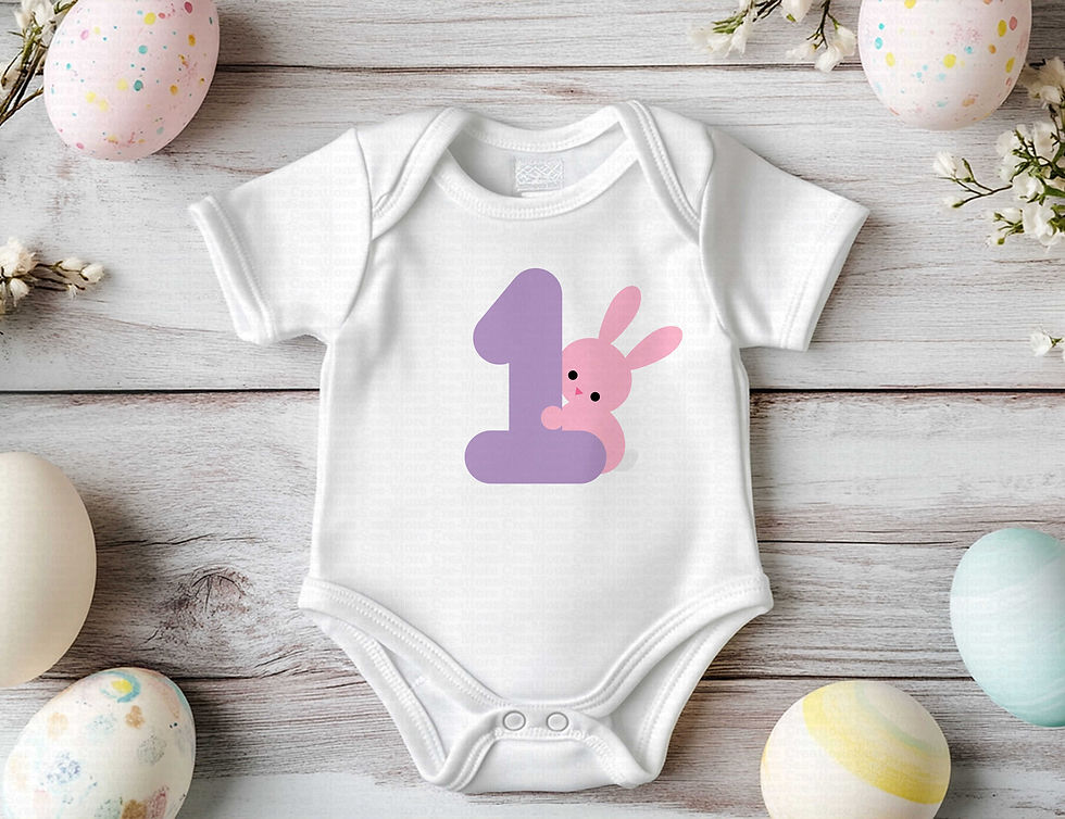 Thumbnail: First Easter #3 Girls Pink Bunny Easter Bodysuit