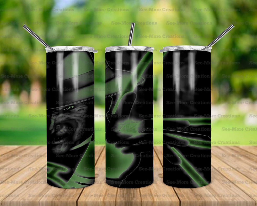 Freddy Krugger #26 Green Neon Glow Skinny & Kids Tumblers