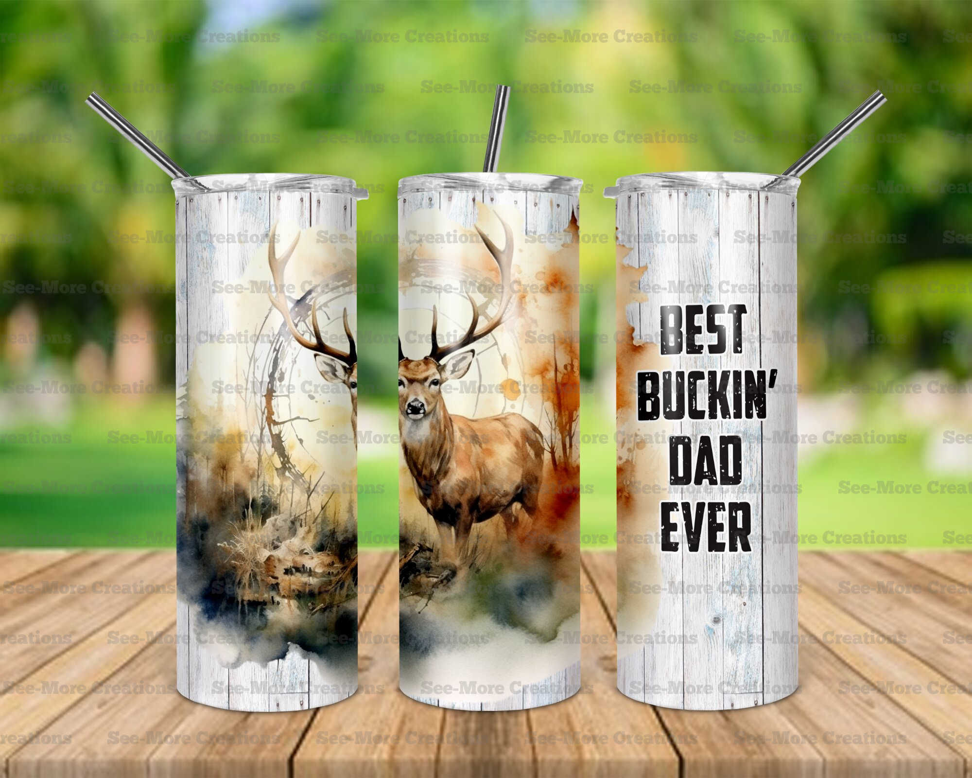 Best Buckin' Dad Ever #7 Deer Skinny Tumblers