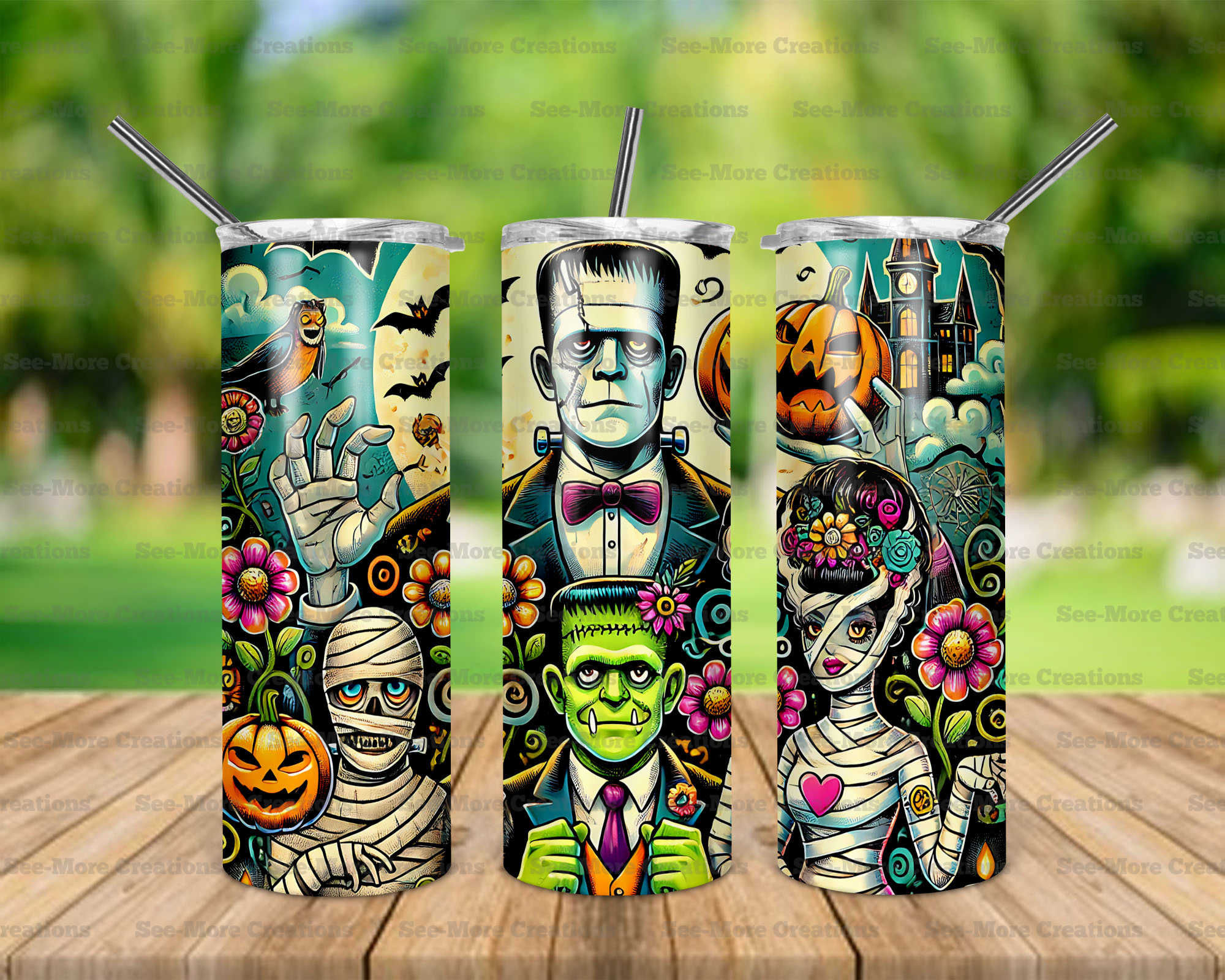 Horror Movie Characters #41 Monster Girly Skinny & Kids Tumblers