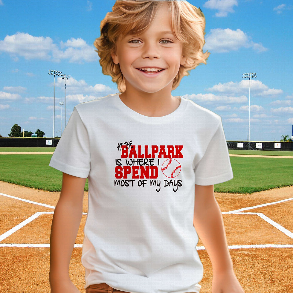 Thumbnail: At The Ballpark Where I Spend Most Of My Days #2 Boys Or Girls Baseball Bodysuit
