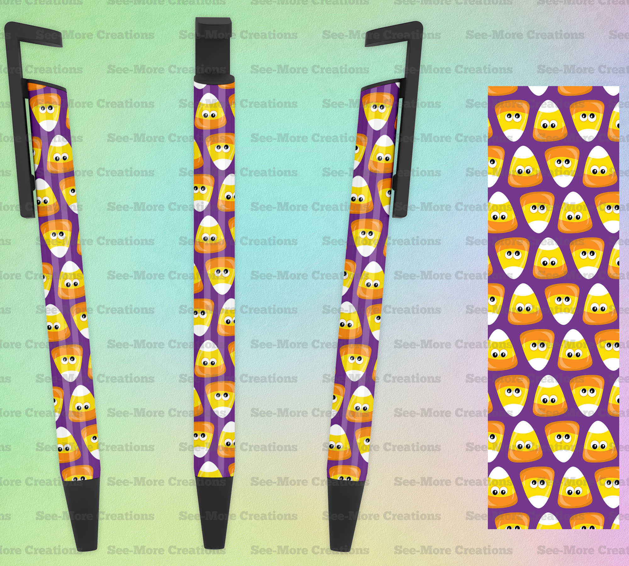 Candy Corn With Face #24 Halloween Pen