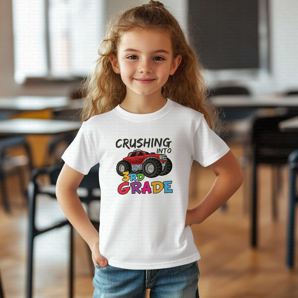Thumbnail: Crushing Into Third Grade #1 Boys Or Girls School Shirt