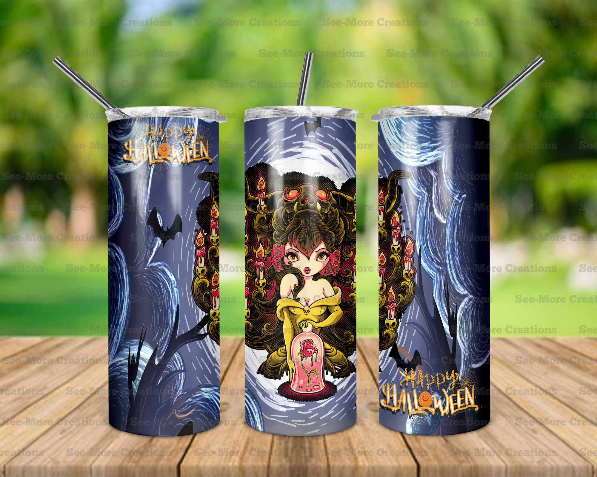 Halloween Adult Princess #7 Belle From Beauty And The Beast Skinny Tumbler