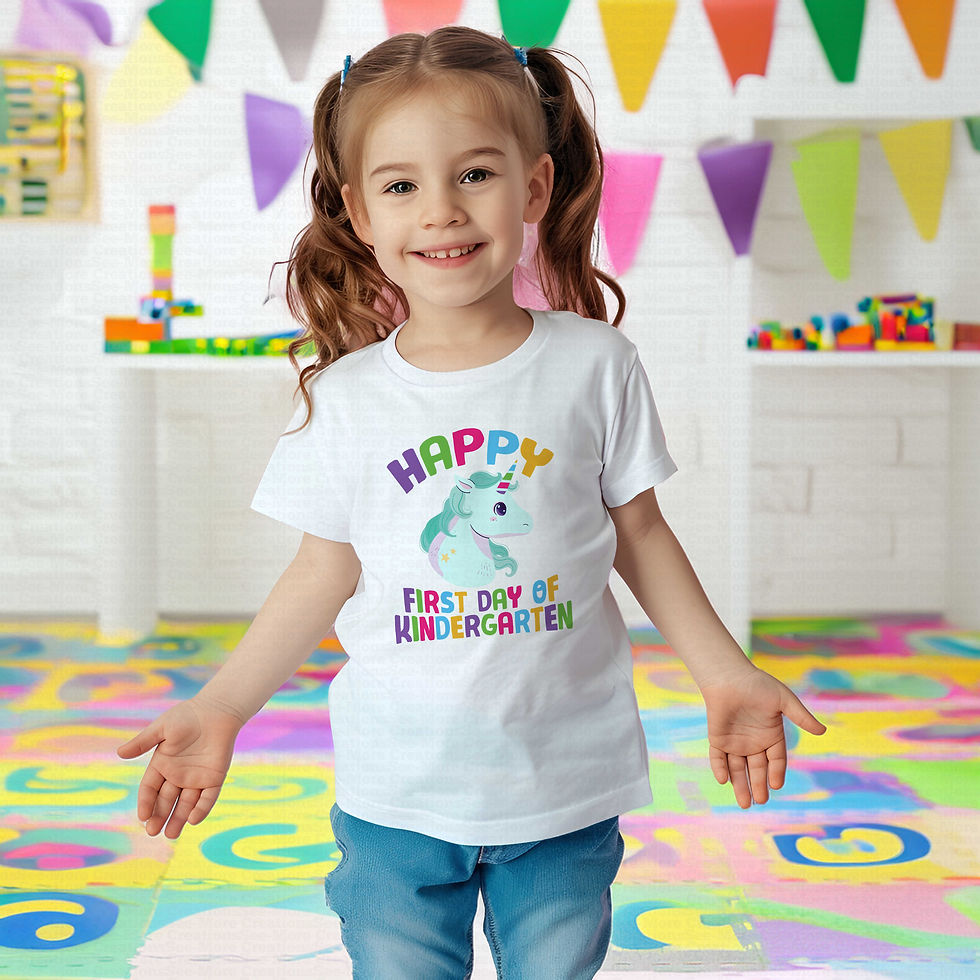 Thumbnail: Happy First Day Of School Kindergarten #2 Girls School Unicorn Shirt