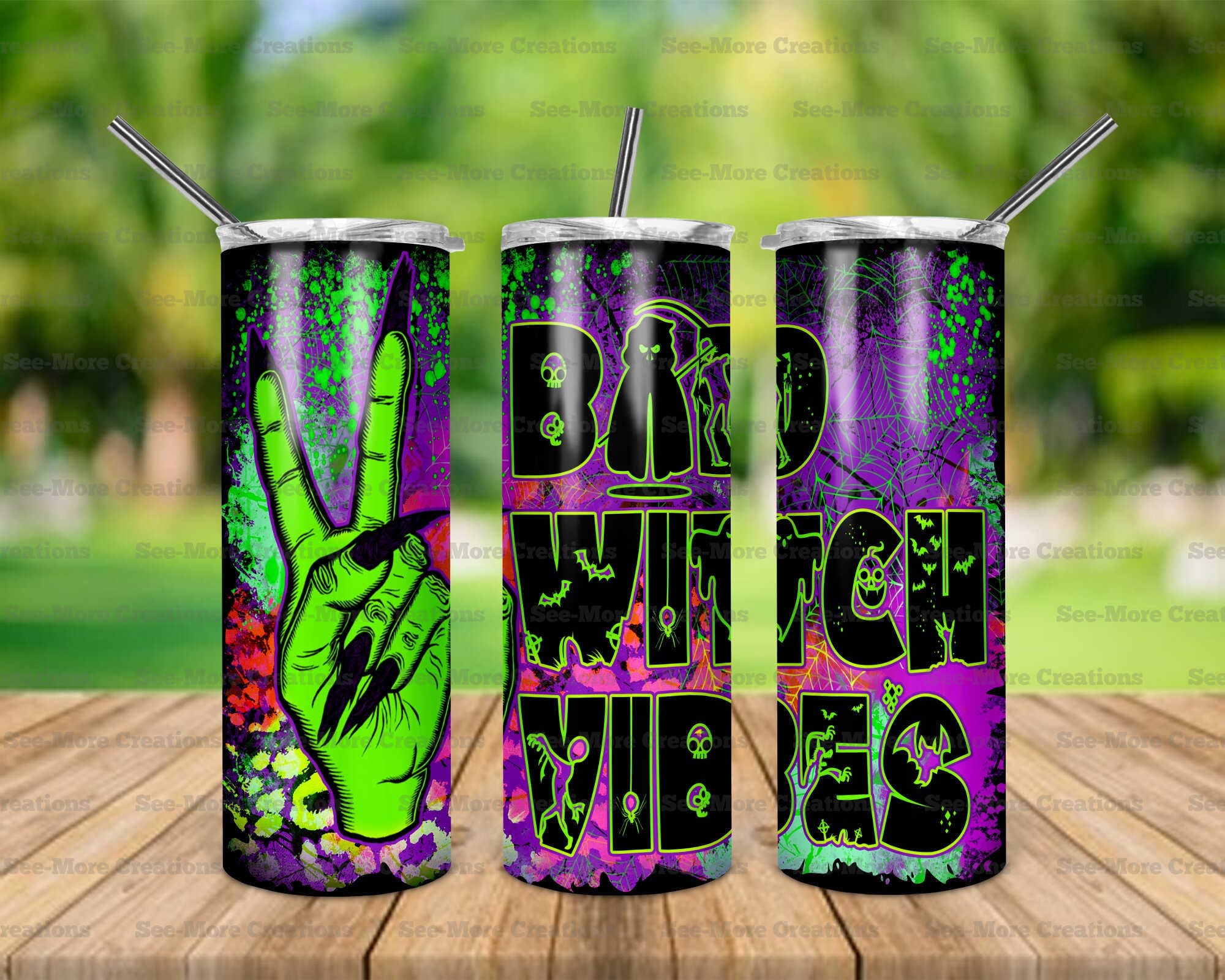 Bad Witch Vibes #1 Colorful Skinny Tumbler