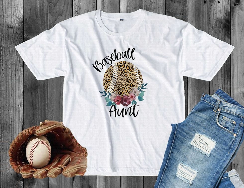 Μικρογραφία: Baseball Aunt #3 Women's Leopard Print Ball With Flowers Baseball Shirt