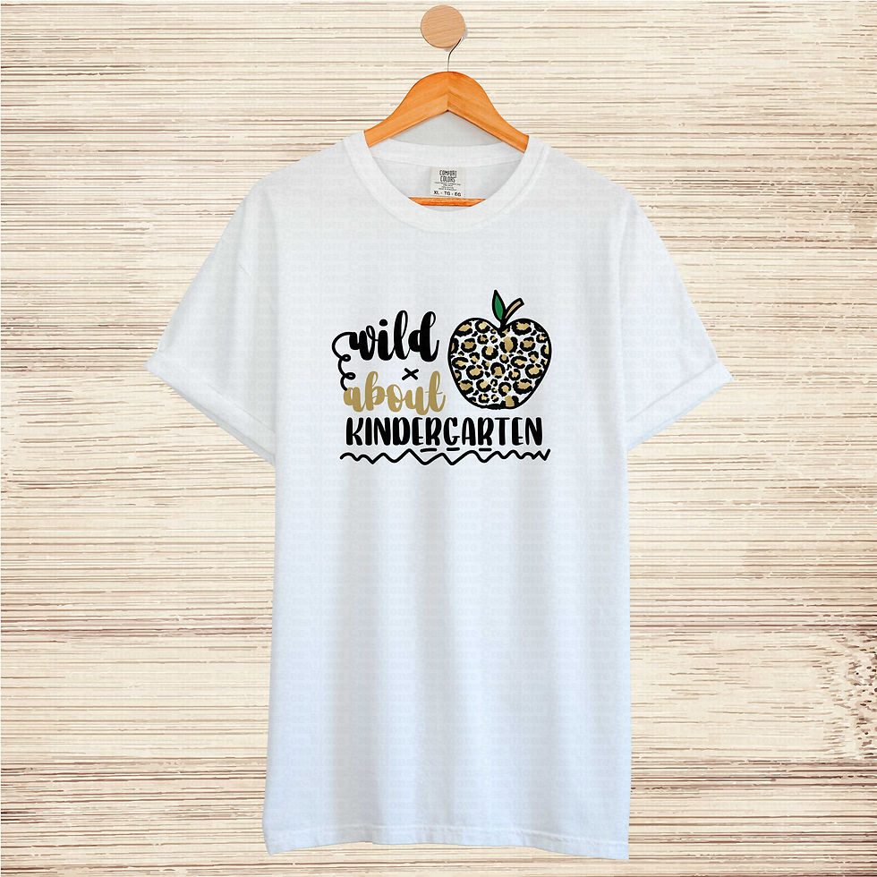 Thumbnail: Wild About Kindergarten #4 Leopard Print Apple School Teacher Shirt