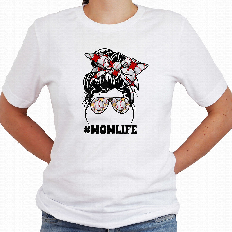 Baseball Mom Life #1 Women's Messy Bun Baseball Shirt