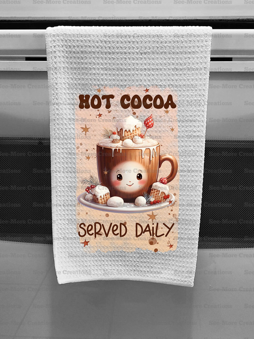 Thumbnail: Hot Chocolate Served Daily #1 Christmas Kitchen Towel